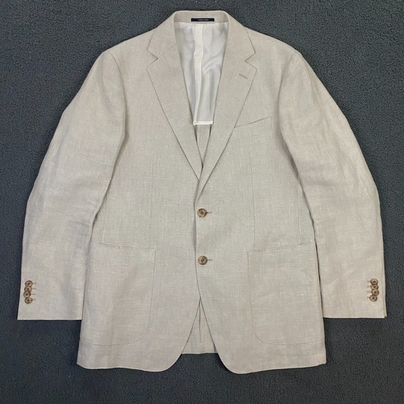 Suitsupply Linen Blazer size 42R Havana HL Int Oatmeal Sport Coat Suit Jacket